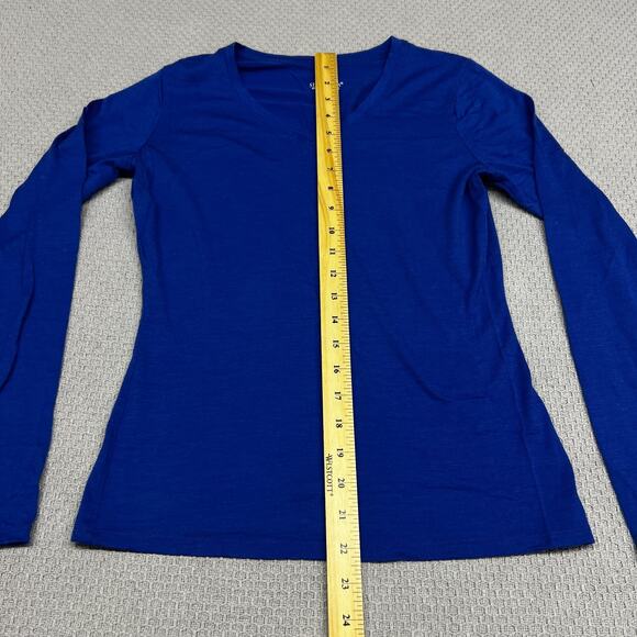 Segments wool top Women's Blue Long Sleeve Tee - Picture 5 of 6